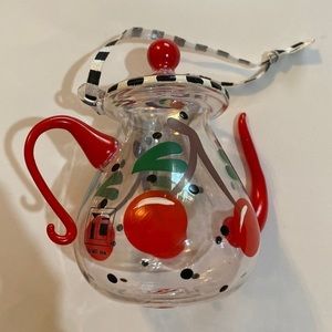 Mary Engelbreit Kurt S. Adler‎ Blown Glass Christmas Ornament Cherry Teapot
